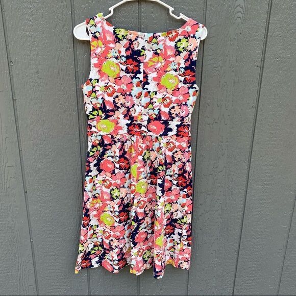 Lands End Floral Sleeveless Cross front Dress S/P - Picture 7 of 9